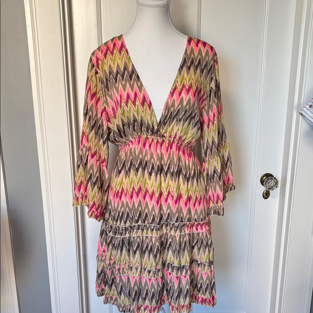 Multicolor Paris Chevron Dress